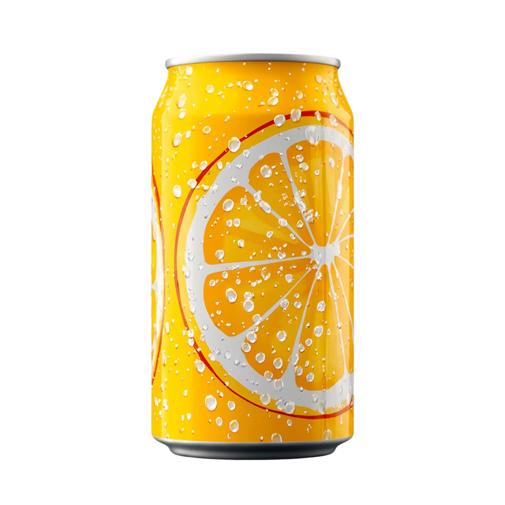 Orange soda can